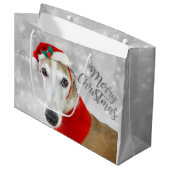 Greyhound Merry Kerstmis Large Cadeautasje (Voorkant Gekanteld)