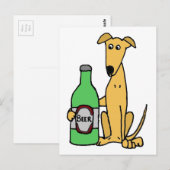 Greyhound met beerflesje briefkaart (Voorkant / Achterkant)