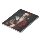 Greyhound met kerstman Feestelijke kerst Notitieblok (Linkerzijde)