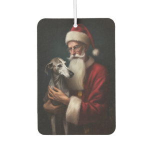 Greyhound met Kerstman Feestelijke Kerstmis Luchtverfrisser