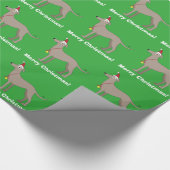 Greyhound met Kerstmis met Santa Hat Merry Cadeaupapier (Hoek)