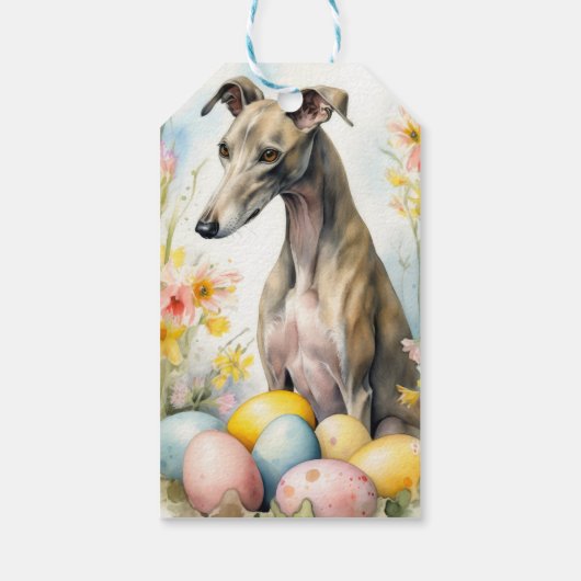 Greyhound met paaseieren cadeaulabel (Achterkant)