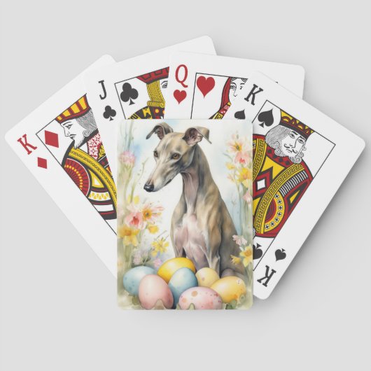 Greyhound met paaseieren pokerkaarten (Achterkant)