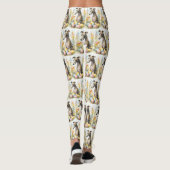 Greyhound met Pasen Eieren Leggings (Achterkant)