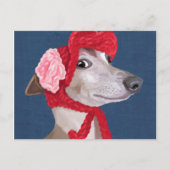 Greyhound met Pet van Red Wooly Briefkaart (Voorkant)