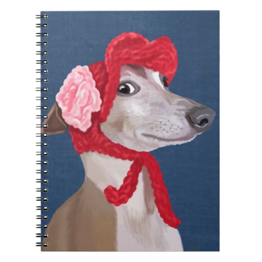 Greyhound met Pet van Red Wooly Notitieboek (Voorkant)
