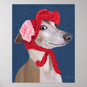 Greyhound met Pet van Red Wooly Poster