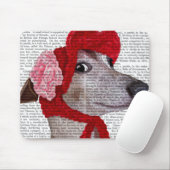 Greyhound met Red Wooly Pet 2 Muismat (Met muis)