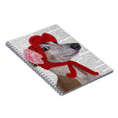 Greyhound met Red Wooly Pet 2 Notitieboek (Rechterzijde)