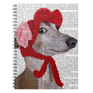 Greyhound met Red Wooly Pet 2 Notitieboek
