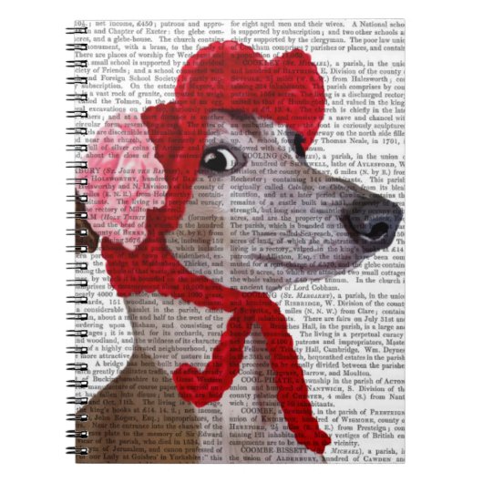 Greyhound met Red Wooly Pet 2 Notitieboek (Voorkant)