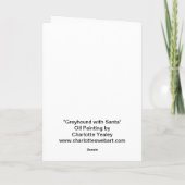 "Greyhound met Santa" Dog Art Christmas Kaart (Achterkant)