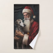 Greyhound Met Sinterklaas Feestelijke Kerstmis Bad Handdoek (Handdoek)