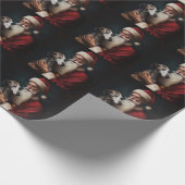 Greyhound Met Sinterklaas Feestelijke Kerstmis Cadeaupapier (Hoek)