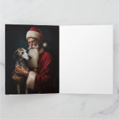 Greyhound Met Sinterklaas Feestelijke Kerstmis Kaart (Binnen)