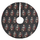 Greyhound Met Sinterklaas Feestelijke Kerstmis Kerstboom Rok (Voorkant)