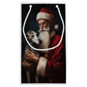 Greyhound Met Sinterklaas Feestelijke Kerstmis Klein Cadeauzakje (Achterkant)