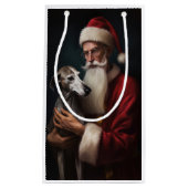 Greyhound Met Sinterklaas Feestelijke Kerstmis Klein Cadeauzakje (Voorkant)