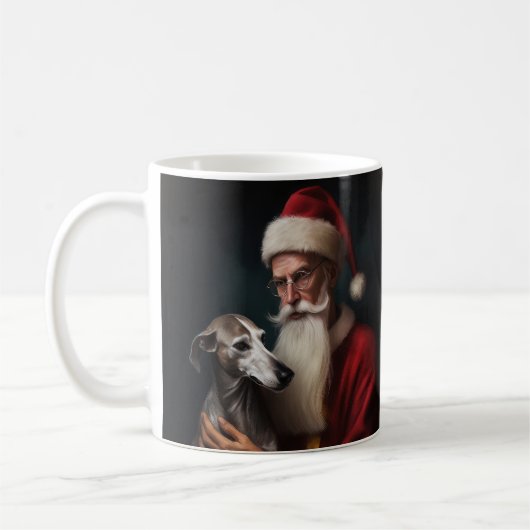 Greyhound Met Sinterklaas Feestelijke Kerstmis Koffiemok (Links)