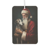 Greyhound Met Sinterklaas Feestelijke Kerstmis Luchtverfrisser (Voorkant)