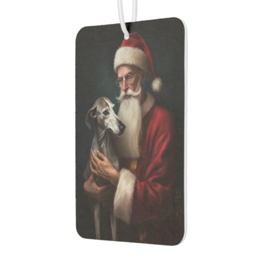 Greyhound Met Sinterklaas Feestelijke Kerstmis Luchtverfrisser (Links)