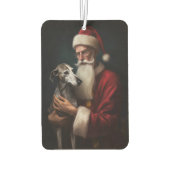 Greyhound Met Sinterklaas Feestelijke Kerstmis Luchtverfrisser (Achterkant)