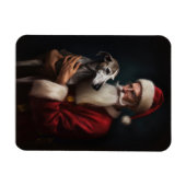Greyhound Met Sinterklaas Feestelijke Kerstmis Magneet (Horizontaal)