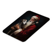 Greyhound Met Sinterklaas Feestelijke Kerstmis Magneet (Linkerzijde)