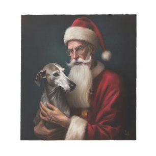 Greyhound Met Sinterklaas Feestelijke Kerstmis Notitieblok