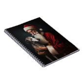 Greyhound Met Sinterklaas Feestelijke Kerstmis Notitieboek (Rechterzijde)
