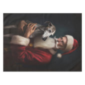 Greyhound Met Sinterklaas Feestelijke Kerstmis Tafelkleed (Voorkant (Horizontaal))