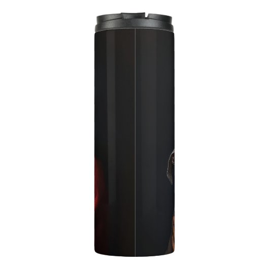 Greyhound Met Sinterklaas Feestelijke Kerstmis Thermosbeker (Achterkant)