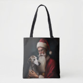 Greyhound Met Sinterklaas Feestelijke Kerstmis Tote Bag (Voorkant)