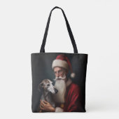 Greyhound Met Sinterklaas Feestelijke Kerstmis Tote Bag (Achterkant)