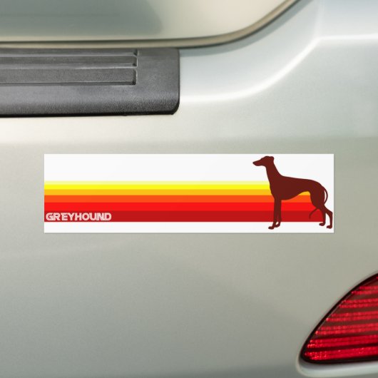 Greyhound met Stripes Bumpersticker (Op auto)