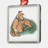 Greyhound Metalen Ornament (Links)