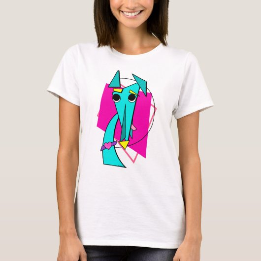 Greyhound Minimalistische Pop Art Pup T-shirt (Voorkant)
