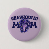 Greyhound Moeder Schattigee Paarse Greyhounds adop Ronde Button 5,7 Cm (Voorkant)