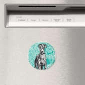 Greyhound Moriz Jung schilderij print dierlijke ho Magneet (Insitu (Vaatwasser))