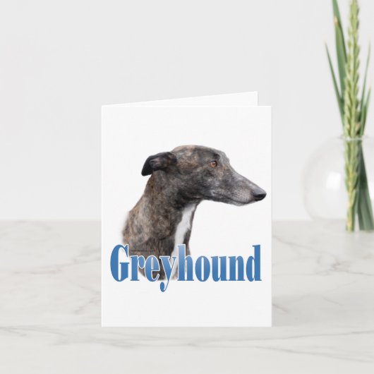 Greyhound Naam Notecard Kaart (Voorkant)