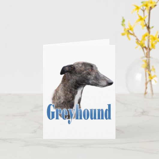 Greyhound Naam Notecard Kaart (Gele Bloem)