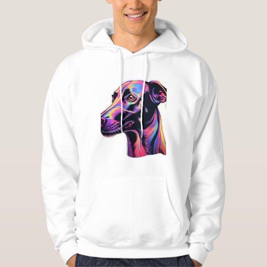 Greyhound Neon Design Hoodie (Voorkant)