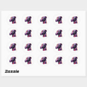 Greyhound Neon Design Ronde Sticker (Vel)