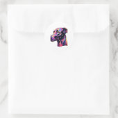 Greyhound Neon Design Ronde Sticker (Tas)