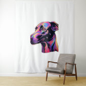 Greyhound Neon Design Wandkleed (In situ)