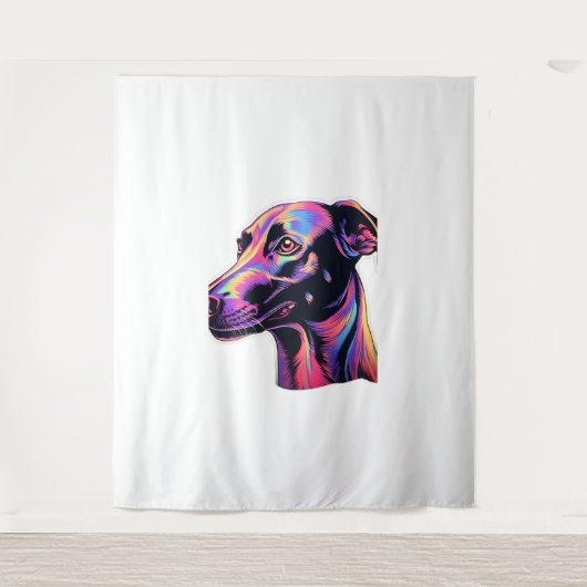 Greyhound Neon Design Wandkleed (Voorkant)