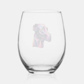 Greyhound Neon Design Wijnglas Zonder Voet (Achterkant)