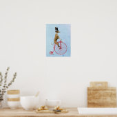 Greyhound on Red Penny Farthing Bike Poster (Keuken)