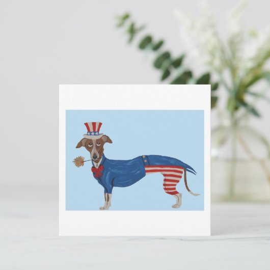 Greyhound Oom Sam Bedankkaart (Staand voorkant)
