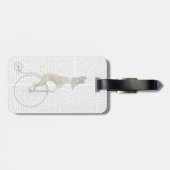 Greyhound op Black Penny Farthing Bike Bagagelabel (Achterkant horizontaal)